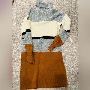 Colorblock Turtleneck Sweater
